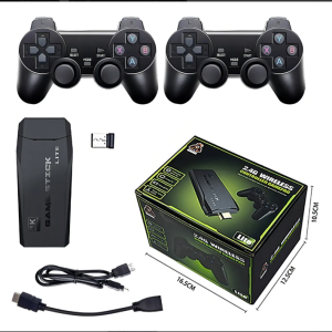 Consola Retro Game Stick M8 20000 Juegos Con 2 Gamepads Inalámbricos Negro