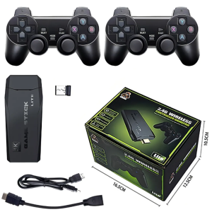 Consola Retro Game Stick M8 20000 Juegos Con 2 Gamepads Inalámbricos Negro