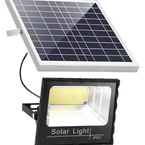Reflector Solar 200w Lampara Led Panel Solar Control Remoto Luz Blanco Cálido