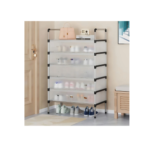 Organizador Zapatos Zapatero Estante Metalico Guarda Polvo Color Blanco