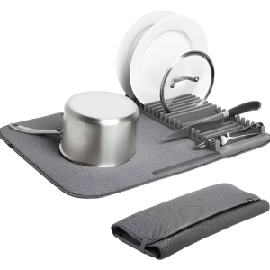 Secaplatos Plegable TOG con Tapete Absorbente Gris Polipropileno