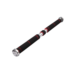 Barra Dominadas Puerta Extensible 60-100cm Acero Inoxidable Negro