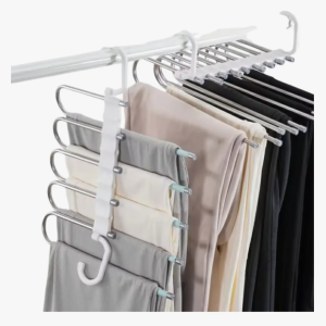 Perchero Para Pantalones Y Otras Prenda 5 Ganchos Giratorio Color Blanco