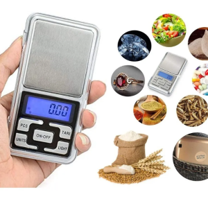 Balanza Gramera Digital Heke 0.01g A 500g Plata Pantalla Lcd