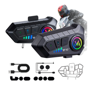 Telecomunicadores Y10-2x Para Motociclista Con Bluetooth Y Audifonos 2 Unidades
